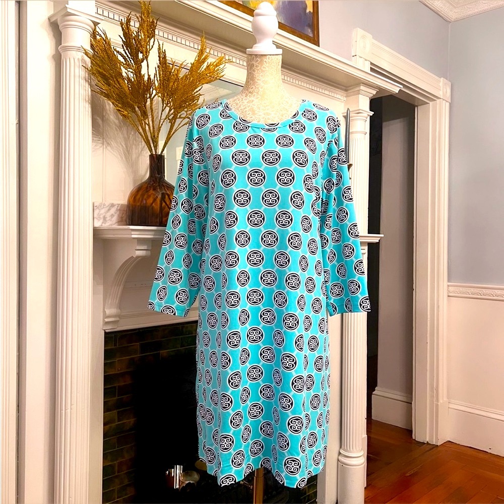 Lulu-B XL Blue/Green Medallion Print Dress